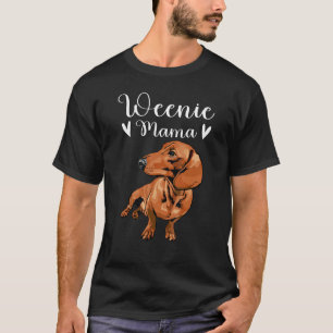 Camiseta Engraçado Dachshund Mama Weenie Mãe Para Cachorro 