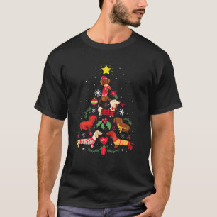 Camiseta Engraçado Dachshund Natal Cães de Árvore do Nat