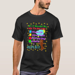 Camiseta Engraçado Dachshund Pet Pai Wiener Cachorro Mãe Pa