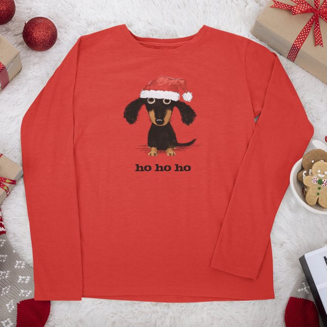 Camiseta Engraçado Dachshund Santa Clause Feriado Wiener Ca (Criador carregado)