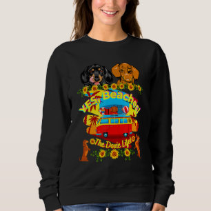 Camiseta Engraçado Dachshund Wiener Dog Vintage Sim Praias