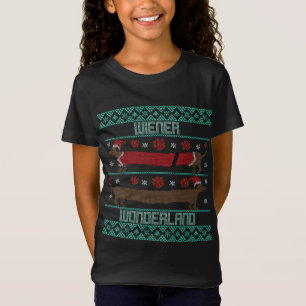 Camiseta Engraçado Dachshund Wiener Weenie Dog Frio Natal X