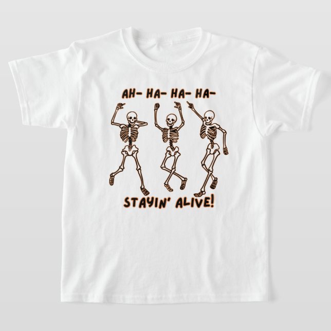 Camiseta Engraçado Dança Skeleton - Ficha Viva Halloween (Postura )
