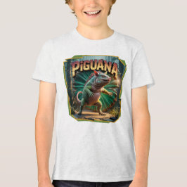 Camiseta Engraçado de Criatura Combo da Ilustração Piguana