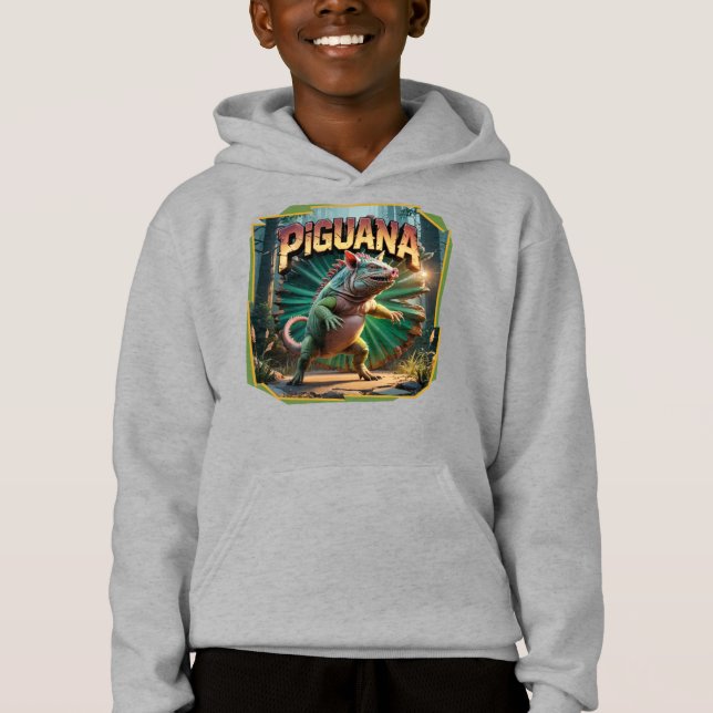 Camiseta Engraçado de Criatura Combo da Ilustração Piguana (Frente)