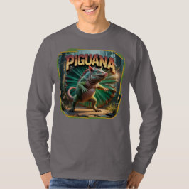Camiseta Engraçado de Criatura Combo da Ilustração Piguana