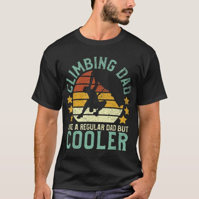 Camiseta Engraçado de Escalada de Montanha Pai (Frente)