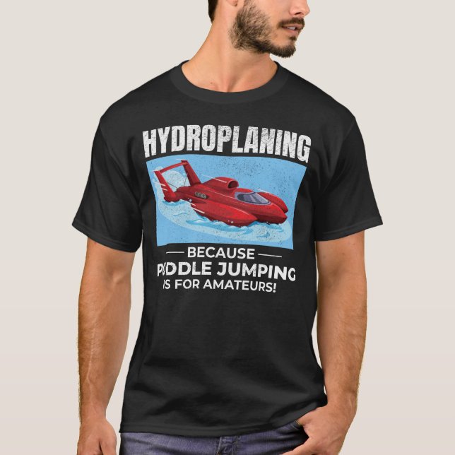 Camiseta Engraçado de Humor com Corrente de Barcos Hidroavi (Frente)