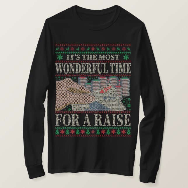 CAMISETA ENGRAÇADO DE NATAL POKER UGLY SWEATER (Frente do Design)