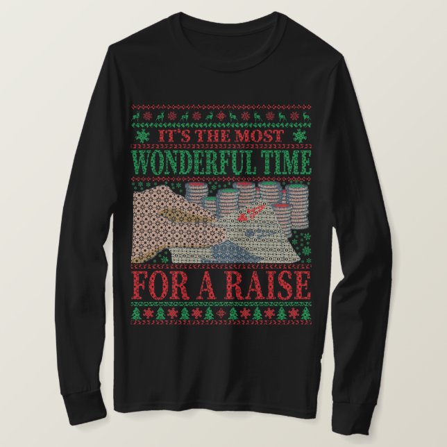 CAMISETA ENGRAÇADO DE NATAL POKER UGLY SWEATER (Frente do Design)