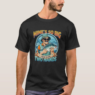 Camiseta Engraçado de Pesca - O meu é tão grande q