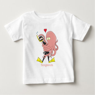 Camiseta Engraçado de polvo encantador humor de desenho ani