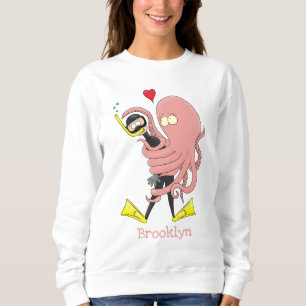 Camiseta Engraçado de polvo encantador humor de desenho ani