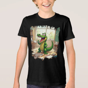 Camiseta Engraçado de volta à escola dinossauro comendo cas