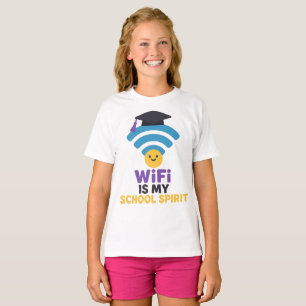 Camiseta Engraçado de volta à Escola sem Espírito WiFi Pres