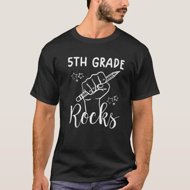 Camiseta Engraçado De Volta À Professora De Rochas Da 5 Da  (Frente)