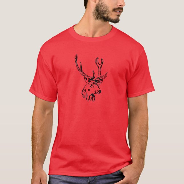 Camiseta Engraçado Deer, Caçador, Caça, Barcos (Frente)