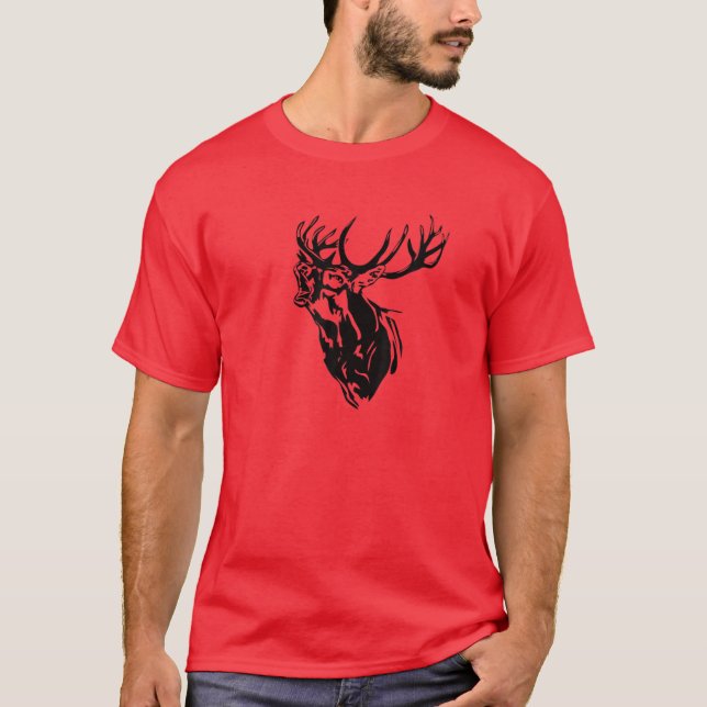 Camiseta Engraçado Deer, Caçador, Caça, Barcos (Frente)