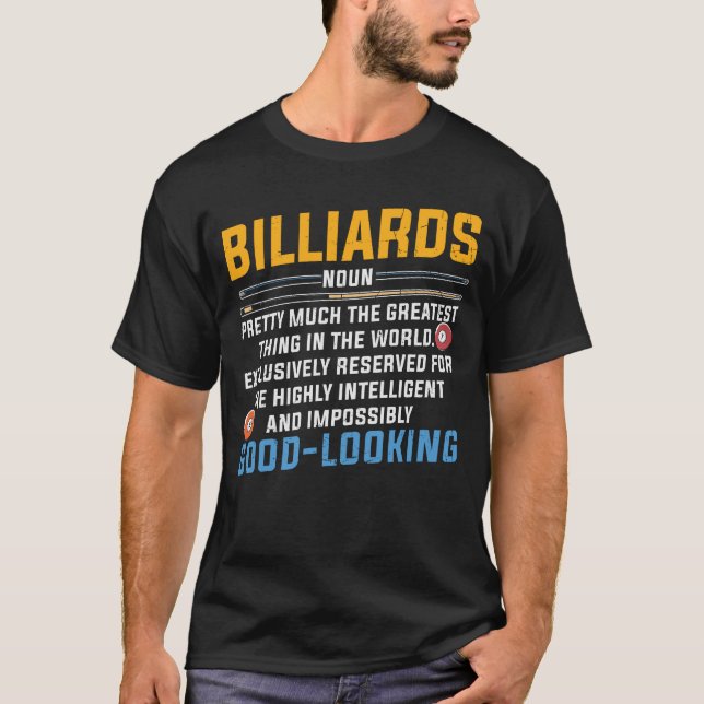 Camiseta Engraçado Definição De Billiard (Frente)