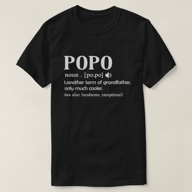 Camiseta Engraçado Definição de Popo Significa Legal Oferta (Frente do Design)