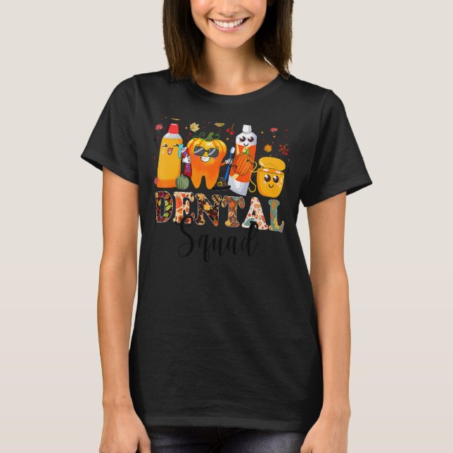 Camiseta Engraçado Dental Squad Adental Assistant Cai Graça (Frente)