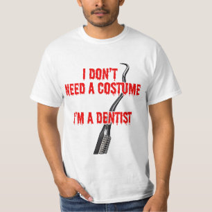 Camiseta Engraçado Dentista Halloween Não-Figurino
