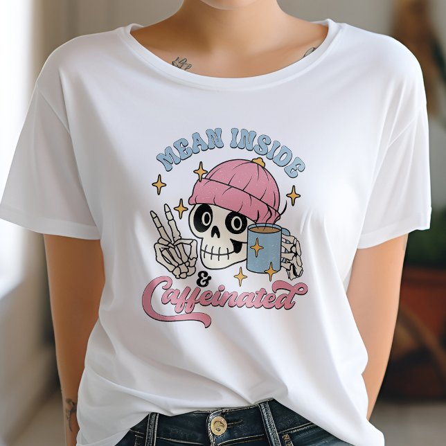 Camiseta Engraçado, Dentro e café cafeinado (Criador carregado)