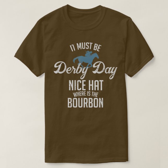 Camiseta Engraçado Derby Day e hortelã Juleps (Frente do Design)