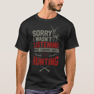 Camiseta Engraçado Desculpe Não Estava Ouvindo Estava Pensa