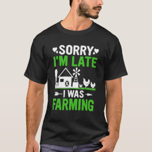 Camiseta Engraçado, desculpe por estar atrasado. Estava cri