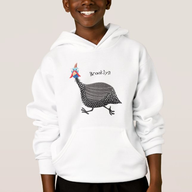 Camiseta Engraçado desenho animado de aves Guineafowl (Frente)