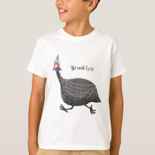 Camiseta Engraçado desenho animado de aves Guineafowl
