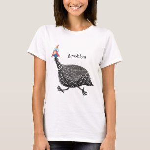 Camiseta Engraçado desenho animado de aves Guineafowl