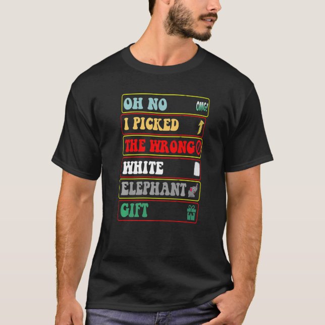 Camiseta Engraçado Desgin Oh Não Eu Peguei A Elepha Branca  (Frente)