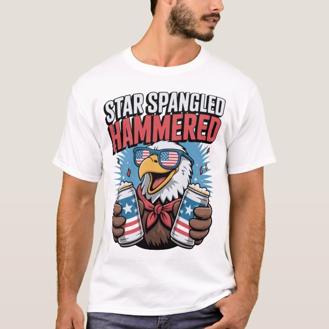 Camiseta Engraçado Design de 4 de julho para homens (Frente)