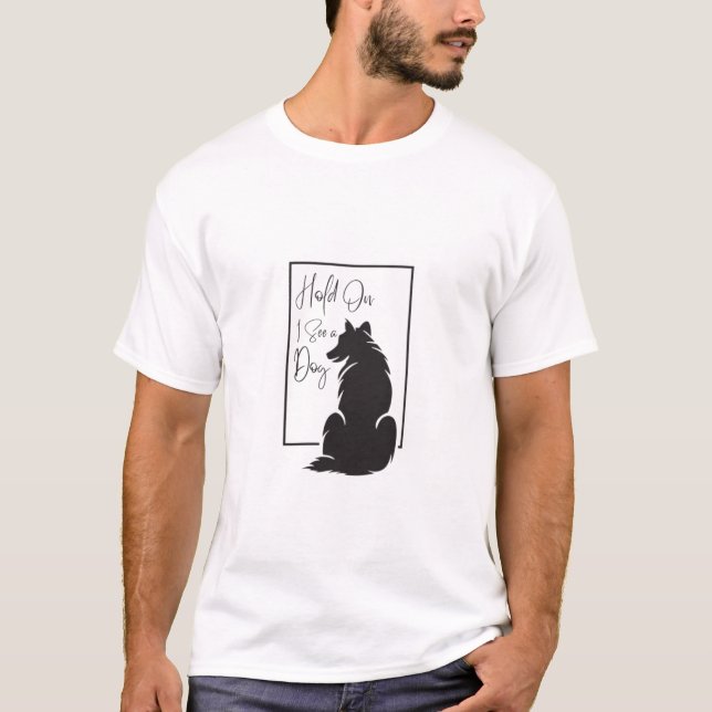 Camiseta Engraçado Design de Cachorro (Frente)