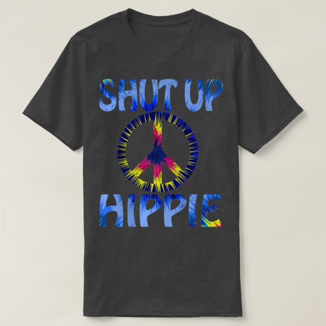 Camiseta Engraçado Design de Hippie Cala-Te, Hippie Legal P (Frente do Design)