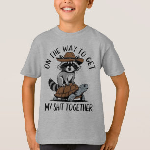 Camiseta Engraçado Design De Raccoon A Caminho De Me Juntar