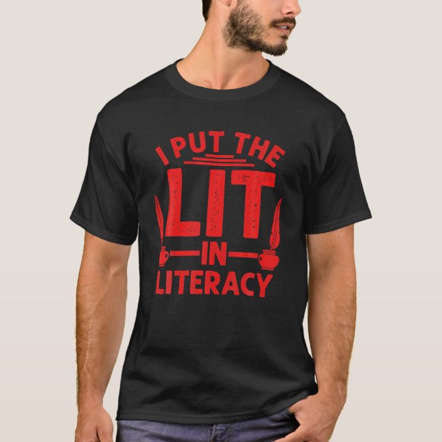 Camiseta Engraçado Design De Treinamento De Literacia Para  (Frente)
