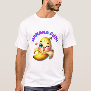 Camiseta Engraçado Design de Winking Banana para diversão e