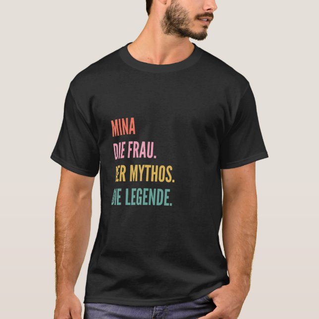 Camiseta Engraçado Design do primeiro nome alemão - Mina (Frente)