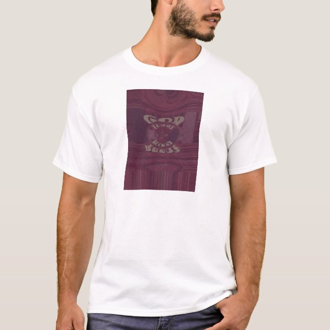 Camiseta Engraçado Deus abençoe kenya Hakuna Matata Girafas (Frente)