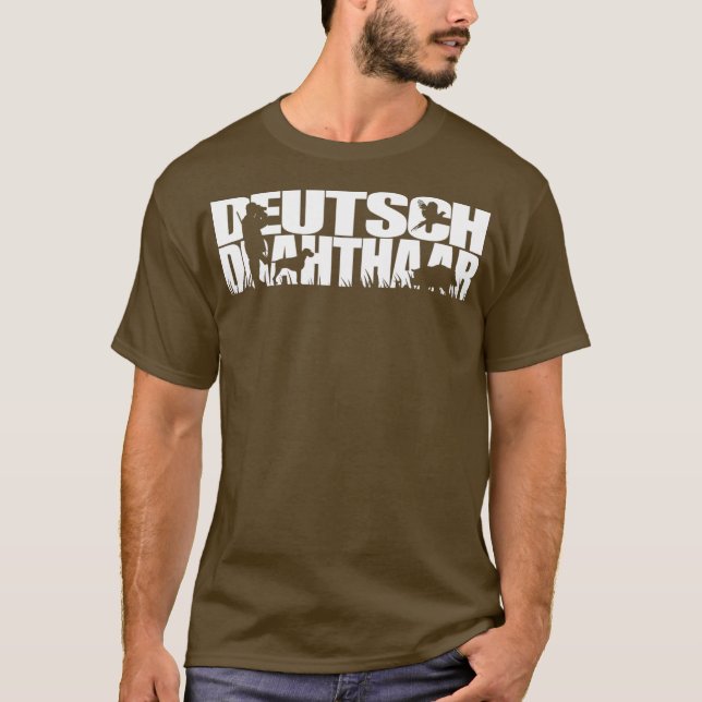 Camiseta Engraçado Deutsch Drahthaar cão     presenteHund (Frente)