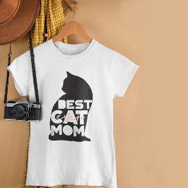 Camiseta Engraçado Dia das Mães Rosa Melhor Mãe de Gato de 