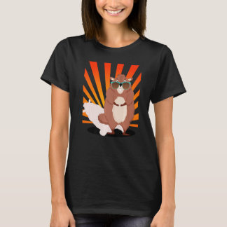 Camiseta Engraçado Dia De Marmota Eu Tenho Planos No Cão Do