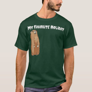 Camiseta Engraçado Dia de Marmota Favorito Feriado Figurino
