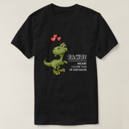 Camiseta Engraçado Dia de os namorados Dinossauro com T-Shi