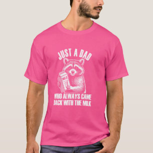 Camiseta Engraçado Dia de os pais Raccoon, Leite Engraçado,