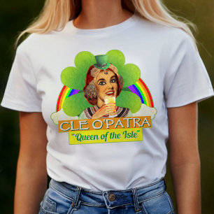 Camiseta Engraçado Dia de São Patrício Cleópatra Pun Irland