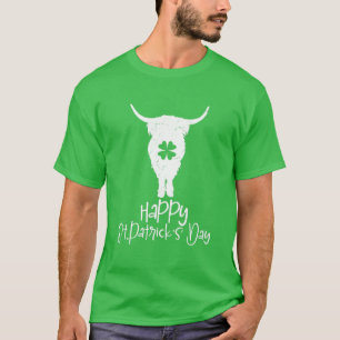 Camiseta Engraçado Dia de São Patrício Highland Cow Sham